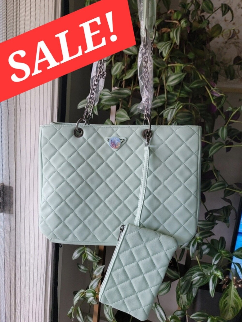 🔴65 Sale!! Quilted Vegan Leather Shoulder Bag With Pouch